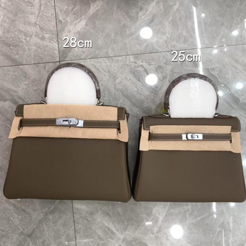 Cross-border togo lychee pattern first layer cowhide Kelli bag shoulder bag messenger bag women's bag bride bag large capacity bag