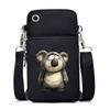 Funny Animals Personality Printing Black Oblique Span Small Bag Multifunctional Casual Portable Mobile Phone Bag