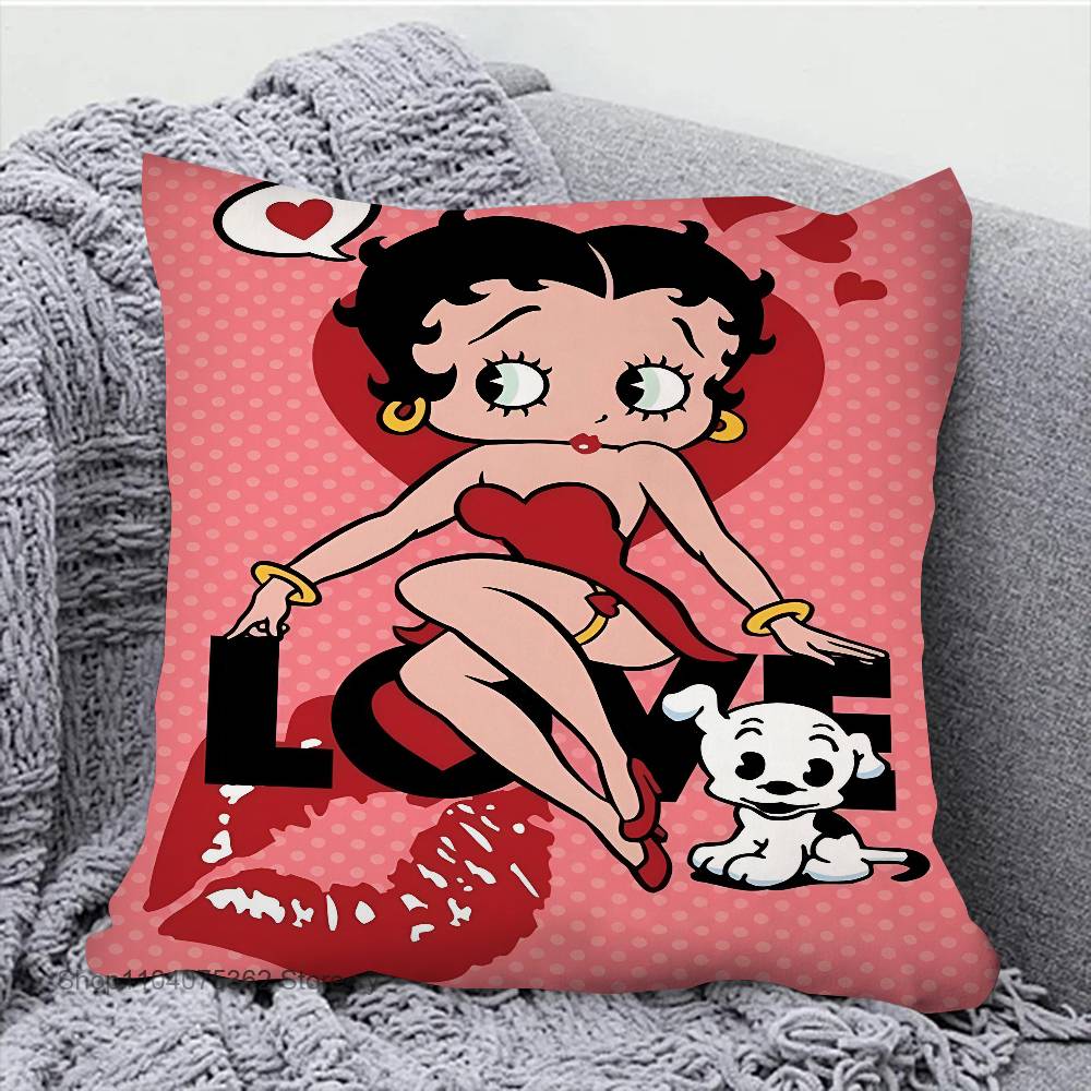 Popüler Güzel Çizgi Film B-Betty B-boop Yastık Kılıfı Kare Yastık Yatak Odası Kanepe Boş Zaman Konfor Minderi Araba Ev Dekorasyonu