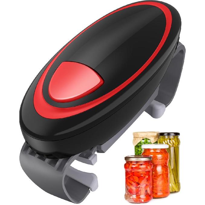 Electric Jar Opener for Weak Hands, Automatic Jar Opener for Seniors with Arthritis, Strong Tough & Easy One Touch Bottle Opener for Arthritic Hands