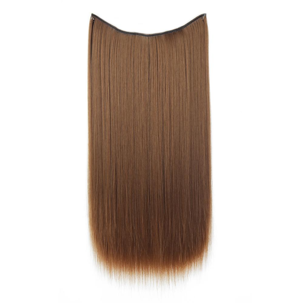 MISS WIG Women Long Straight Invisible Hair Extensions Synthetic Fiber Natural Hairpiece Fish Line Daily Wear Cosplay Hair