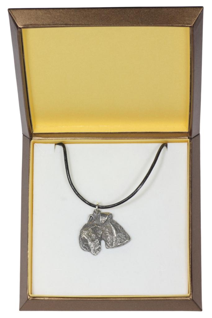

Lakeland Terrier - Dog necklace in gift box, silver-plated locket for dog fan, striking pendant by Art-Dog brand срібний