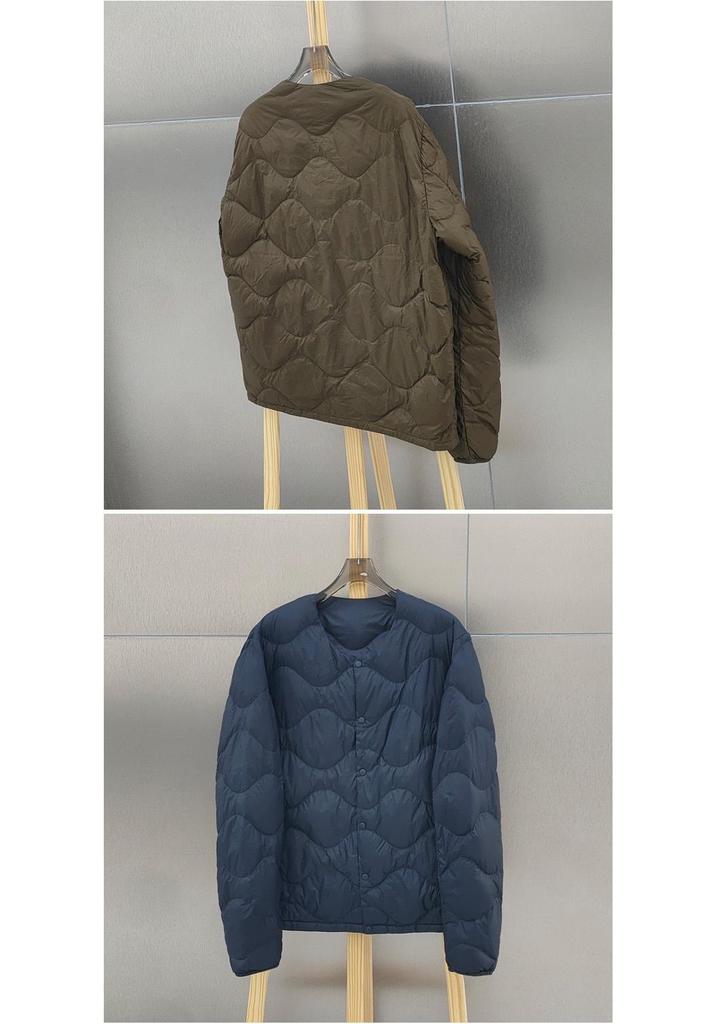 Men's Lightweight Portable Down Jacket with Curved Stitching