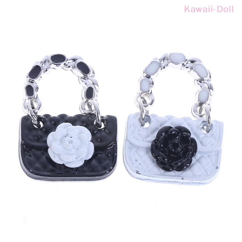 1Pcs 3D Bow Knot Cute Mini Little Carrying Bags Enamel Charms Pendants Bag For Making Handmade DIY Jewelry Findings