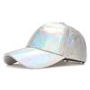 Holographic Rainbow Baseball Cap Shiny Metallic Snapback Hat for Men Women Party Festival