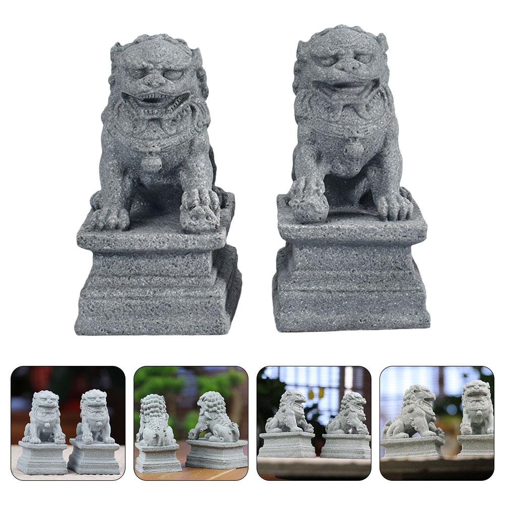 Löwenstatue Feng Statuen Shui Foo Wachhunde Mini Steinlöwe Dekor Chinesischer Stil Löwenstatue Desktop Feng Shui Schmuck