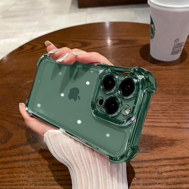 Stoßfeste Beschichtung Bumper Clear Phone Case für iPhone 14 13 12 11 Pro Max Plus Xs Xr 14pro weiche galvanisierte Acryl-Rückseite