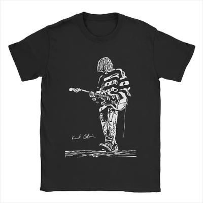 Kurt Cobain Κιθάρα Ανδρικά Μπλουζάκια Cool Μπλουζάκι Κοντομάνικο Μπλουζάκι με Στρογγυλή Λαιμόκοψη 100% Βαμβάκι Κλασικά Ρούχα