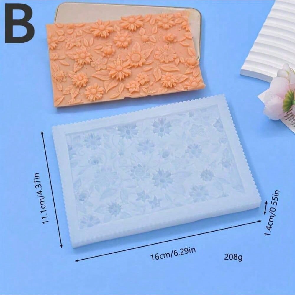 Flower Platter Silicone Mold 3D Fondant Mold for DIY Candy Desserts Gummy Handmade Soap Aromatherapy Candle Plaster Polymer Clay