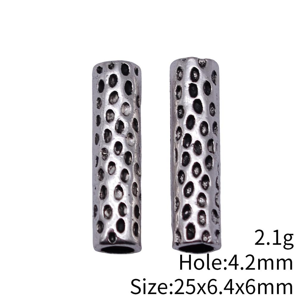 Hammered Texture Tube Spacer Beads Alloy Loose Beads For DIY Bracelet Dreadlocks Hair Braiding Jewelry Making Parts