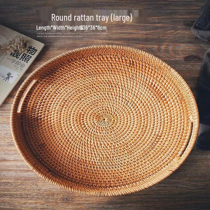 Mehrzweck Bambus Webkorb zur Aufbewahrung, für Obst, Brot, Brötchen, Snacks und für Picknicks