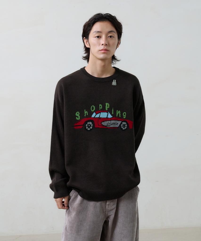 KNOUUN Shopping Car Knit (Dark Brown)