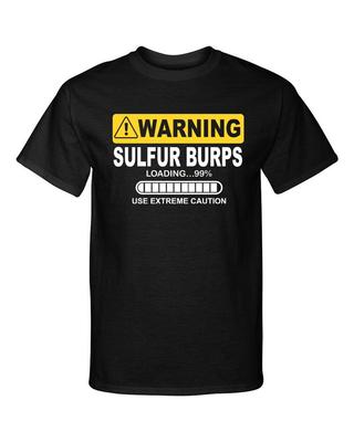 Warnung Schwefelrülpser Laden Extreme Vorsicht Witziges Grafik T-Shirt
