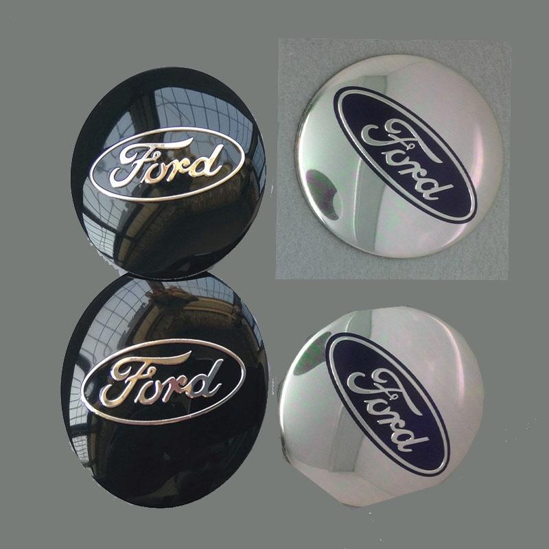 Elegant 4 Stück 56mm Auto Radnabenkappen Emblem Aufkleber für Ford Schwarz und Blau