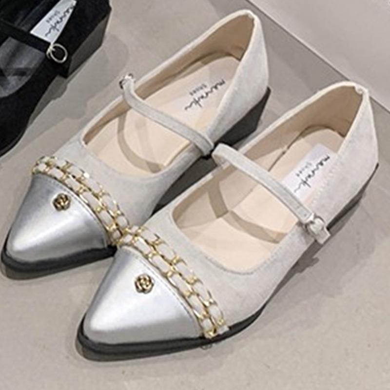 

Женские туфли-лодочки на ретро французском массивном каблуке с острым носком и средним каблуком для весны и лета 2025 года 36 грязно-белый