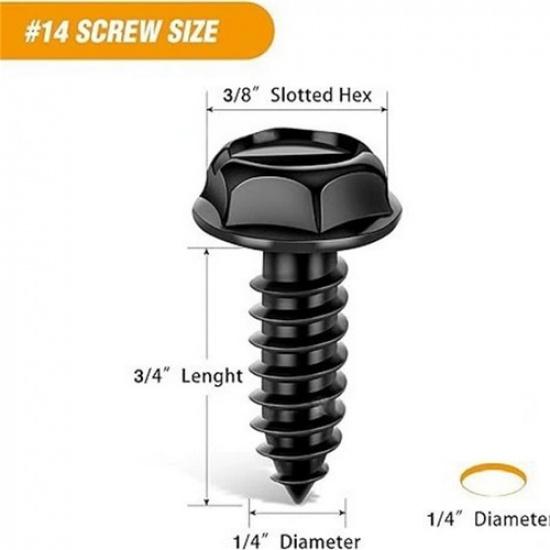 Car Motorcycle 8x License Plate Screws+License Plate Tag Mounting Hardware Clip