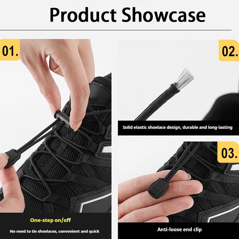 New 1Pair/3Pair Round Elastic Shoelace Unisex Quick-Release Shoelaces No-Tie Laces for Sneakers and Boots Shoe Laces
