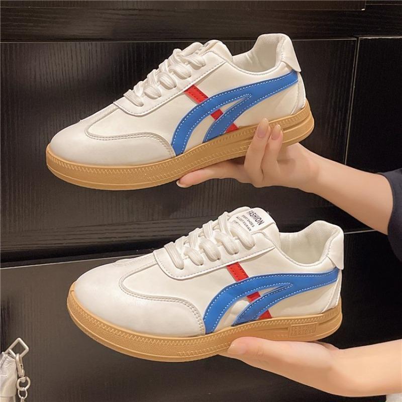 Color matching lace-up white shoes autumn new fashion women's shoes student versatile street shoes
