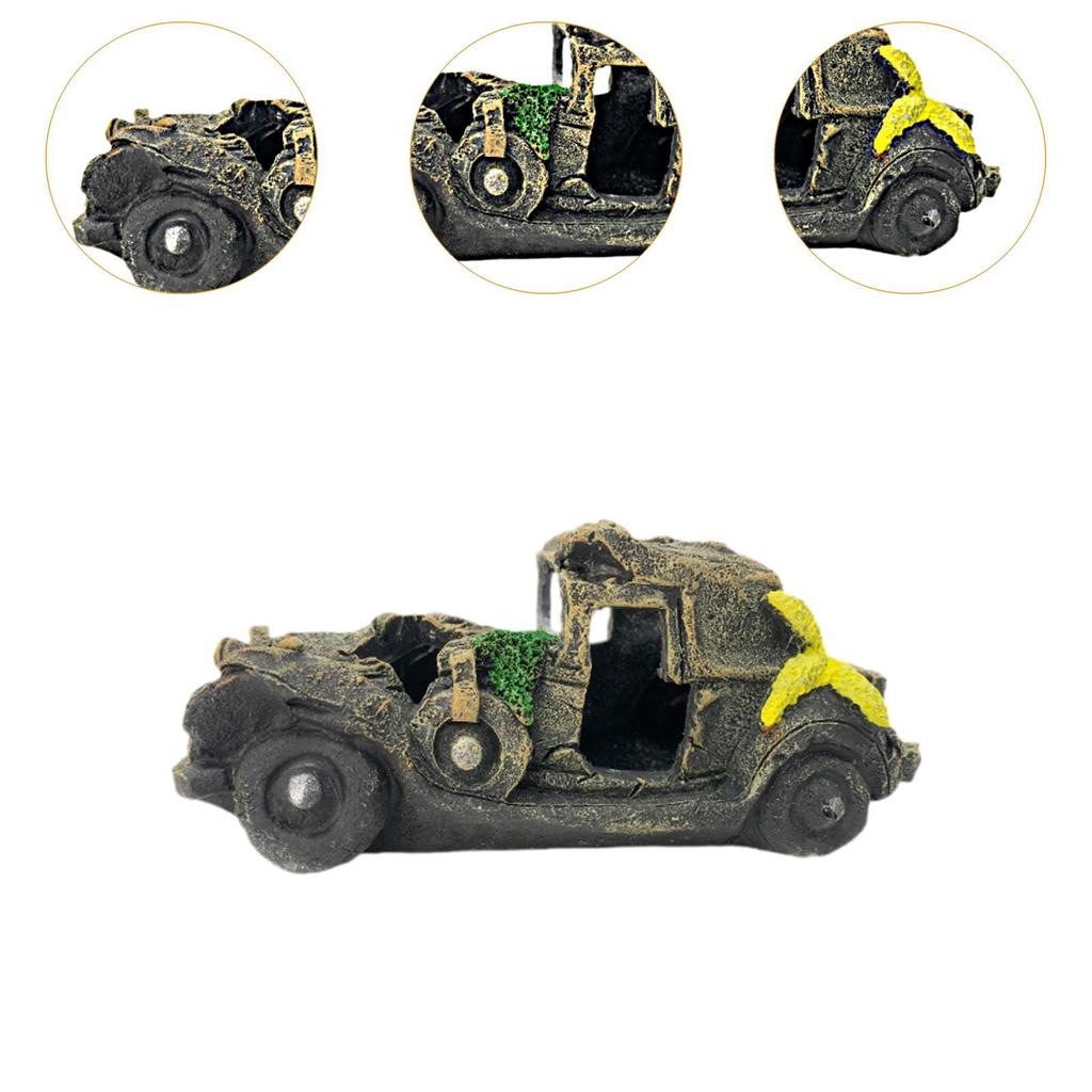 Resin Auto Wreck Aquarium Decoration for and Fresh Water Crustaceans