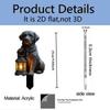 2D Flat Cute Dog Garden Stake with Lantern, Acrylic Outdoor Decor for Planters, Garden & Balcony, Pet-Themed Plant Ornament