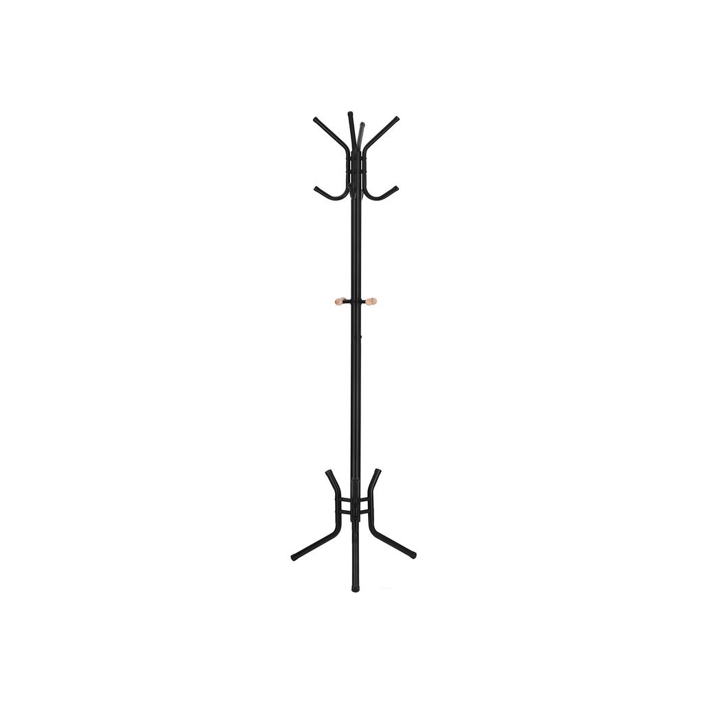 SONGMICS Stylish Metal Coat Rack Stand Hanger 12 Hooks 176 Cm Black