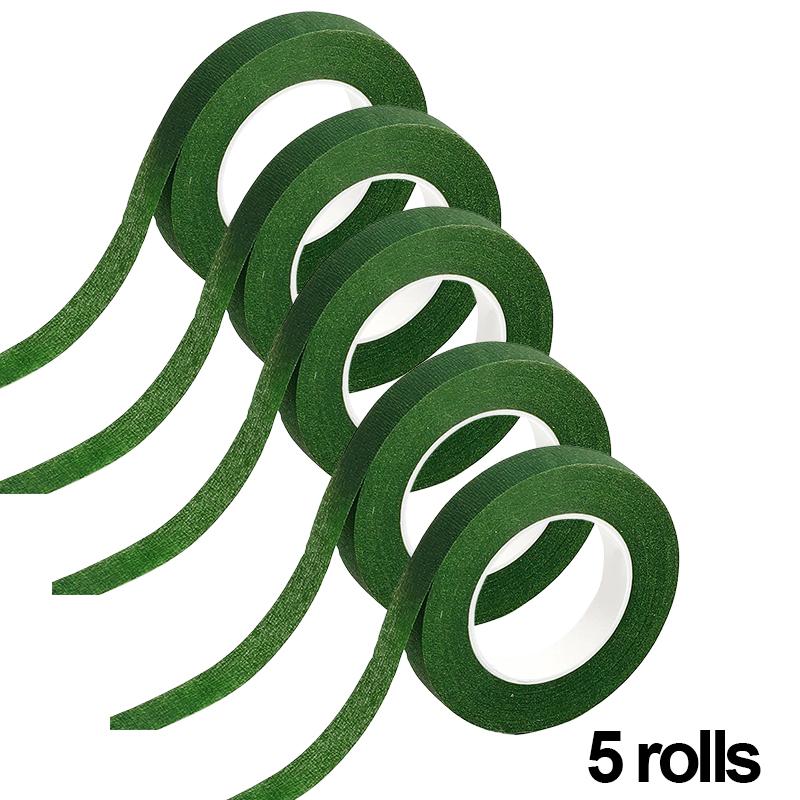 2/5 Rolls Floral Tape Flower Tape, Green Floral Tape for Fresh Flowers, Florist Tape for Bouquet Stem Wrapping and Floral Crafts