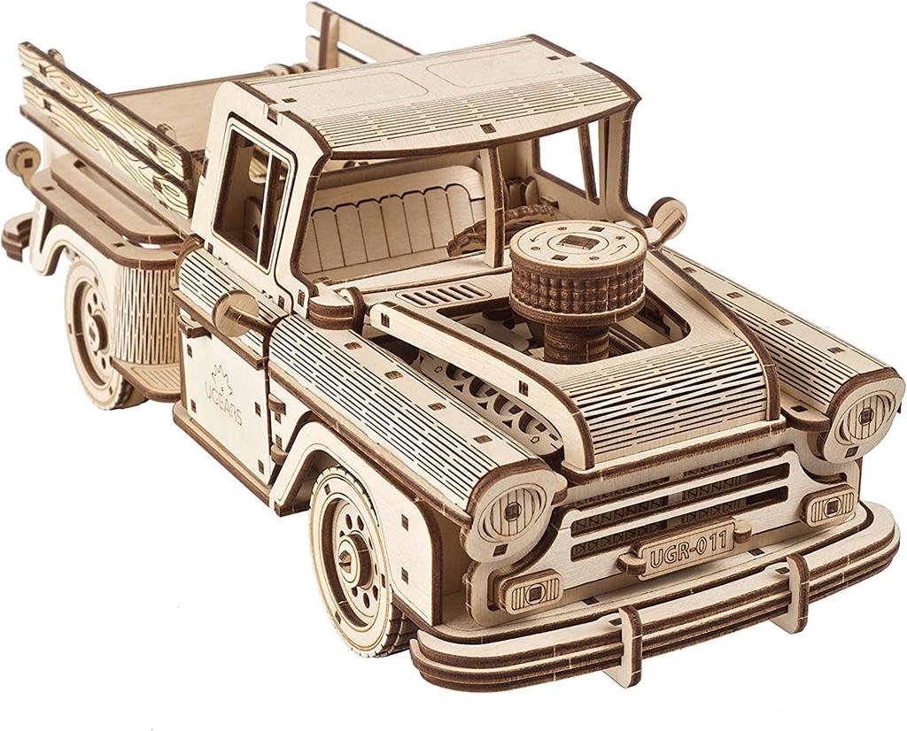 Ugears Lumberjack Pickup Truck 70171 Wooden Puzzle, Crafts & Model Building Kit, No Glue or Tools Required, for Adults and Kids