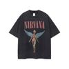 Nirvana Rock Band Maglietta Lavata Vintage Uomo Donna Estate Abbigliamento in Cotone Hip Hop Moda Girocollo Manica Corta Top Unisex
