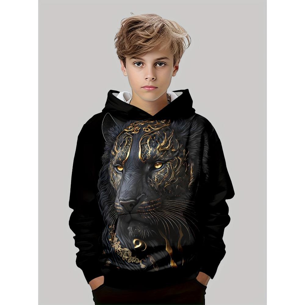 Kids Clothes Boys Hoodies Long Sleeve 3D Tigers Print Children Spring Fall Clothes Casual Outdoor Stylish Boy Girl Clothes Tops