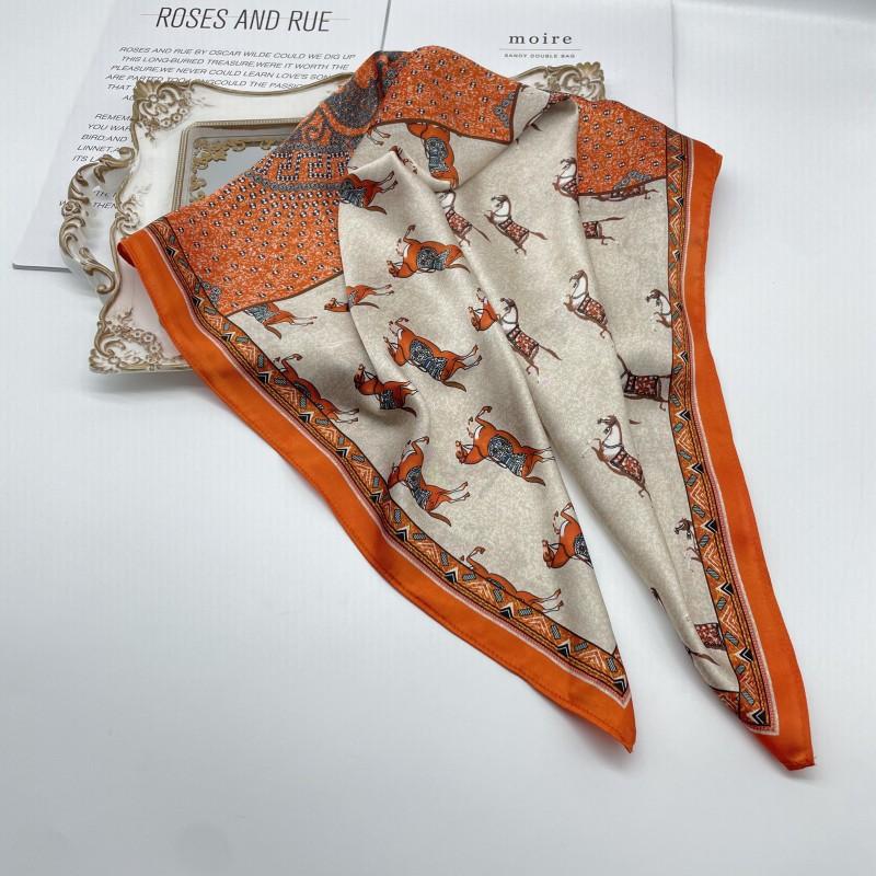 Xinhe autumn and winter new multi-color optional 71 imitation silk small square scarf, professional small silk scarf scarf ins silk scarf