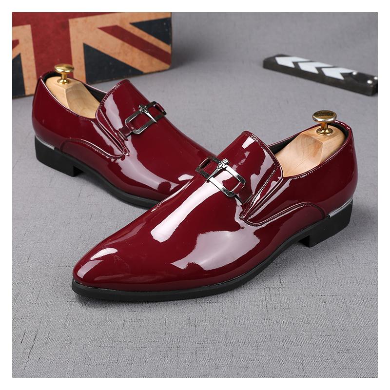men's fashion party prom dress shoes slip-on patent leather oxfords shoe breathable summer loafers designer trend footwear