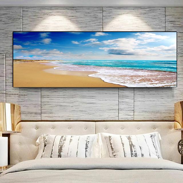 Landscape Beach Sunset Canvas Painting Nature Ocean Cloud Posters and Prints Wall Art Pictures Living Room Home Decor No Frame