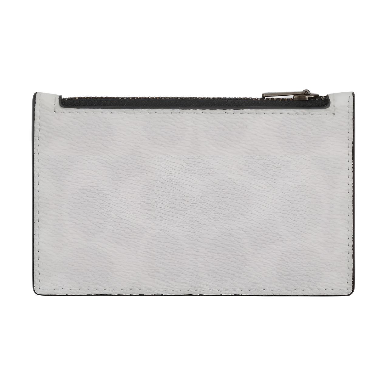 COACH Card Case Coated Canvas With Calfskin Card Holder Mens Chalk Black One Size чёрный