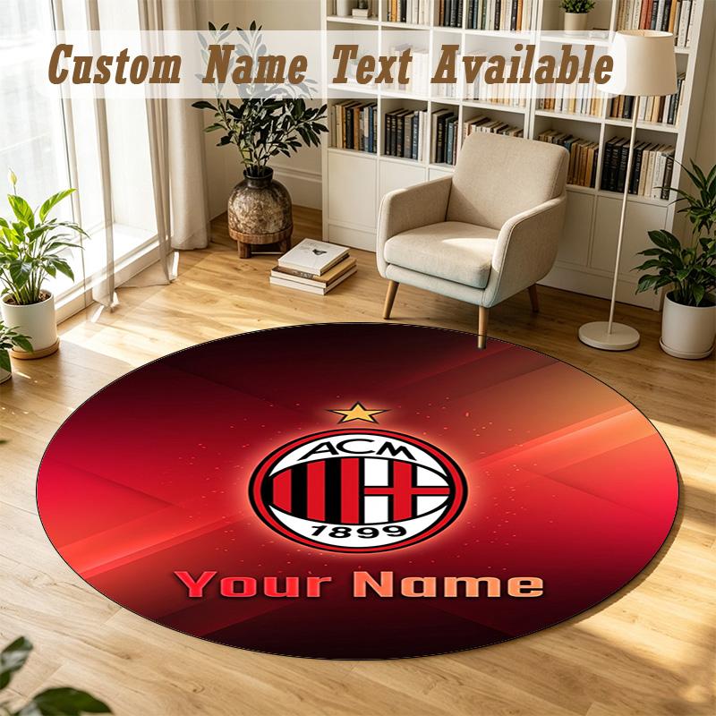 Round Rug Custom NameAC Milan Pattern Non Slip Carpet Home Floor Decor