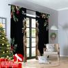 2 Stück 2D Flachdruck Weihnachts Vorhänge Frohe Weihnachten Alpaka Geschenke Polyestergewebe Ohne Strom Familienfeier Verwendung für
