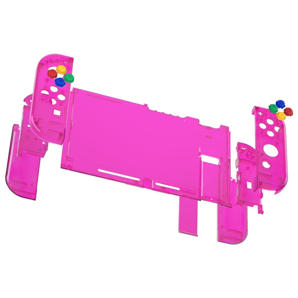 Custom DIY Replacement Case Shell for eXtremeRate Back Plate for Switch Console Made of Clear Holder Handle Controller Housing for and Full Button Set
