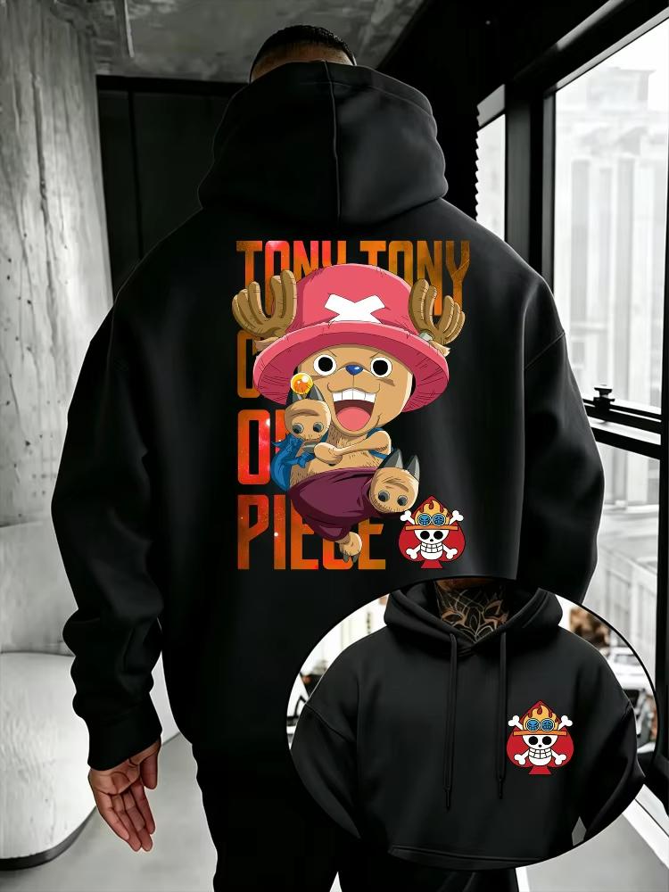Herren Kapuzenpullover One Piece Tony Tony Chopper Aufdruck Hohe Qualität Warm Herbst Winter Sweatshirt