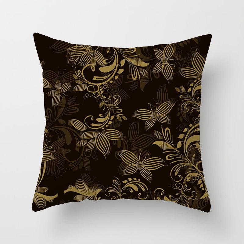 Home Products New Black Geometric Sofa Pillow Cushion Cover Digital Printing Office Cushion Cover
