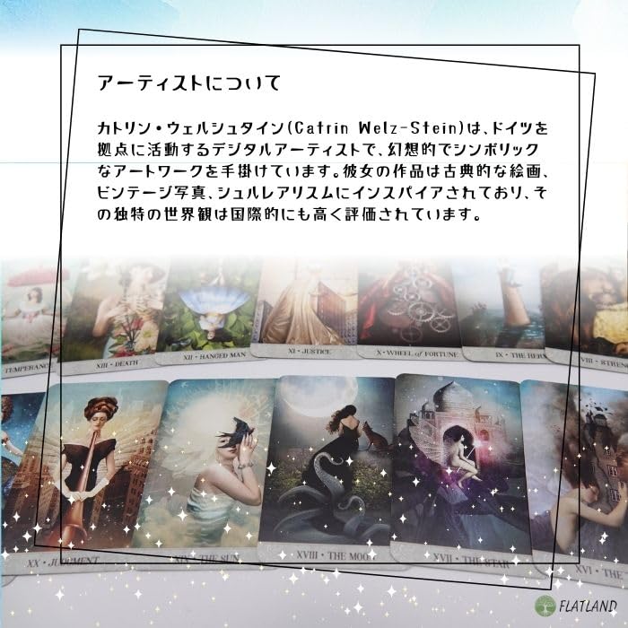 Tarot of Mystical Moments Borderless Miniature Tarot Reading Japanese Instruction Manual Authentic 78 Tarot Cards Edition, Instructions, Included,