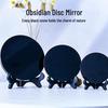 Natural Obsidian Donut Disc Mirror Home Decor