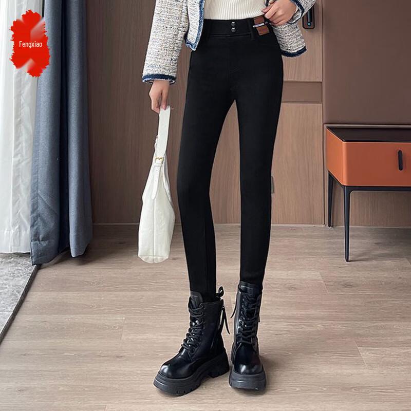 

Women s 2025 Winter High-Waist Fleece-Lined Skinny Jeans 33