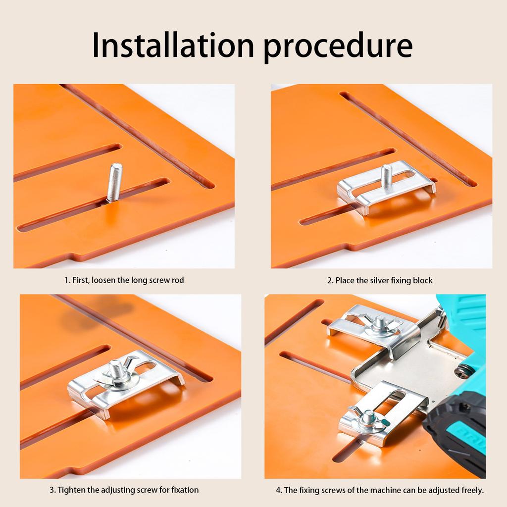 Multipurpose Cutting Guide Base Plate With Adjustable Height Angle Setting And Nonslip Surfaces For Woodworking