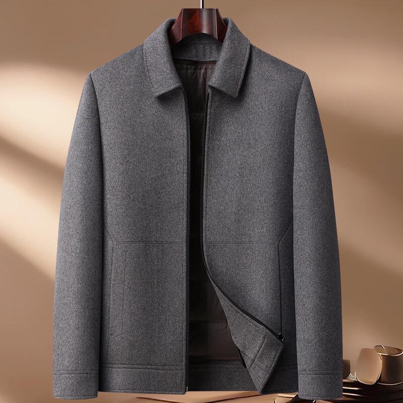 Pierre Cardin Men's Double-Sided Wool-Blend Winter Overcoat with Down Lining