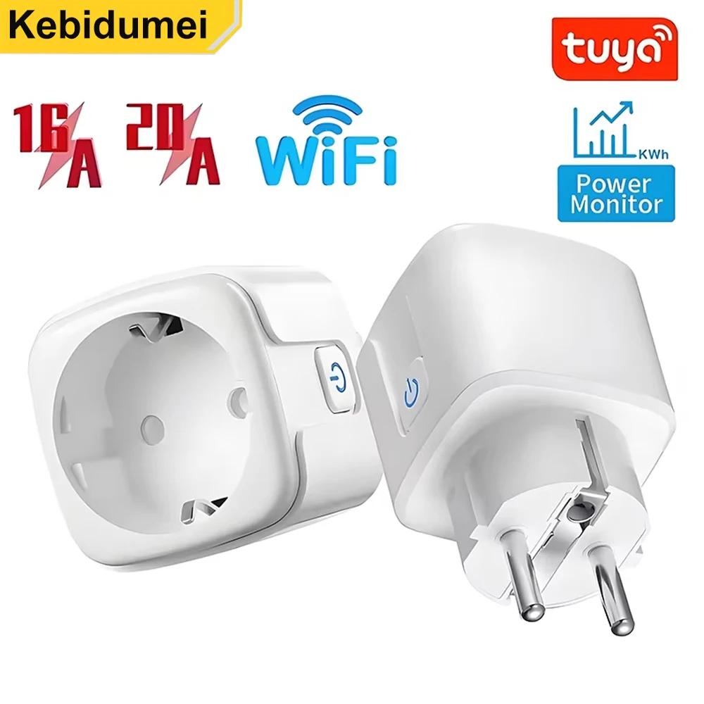 Tuya Wifi Smart Socket EU16A/20A Smart Plug With Power Monitoring Smart Life APP Remote Control Support Google Assistant Alex