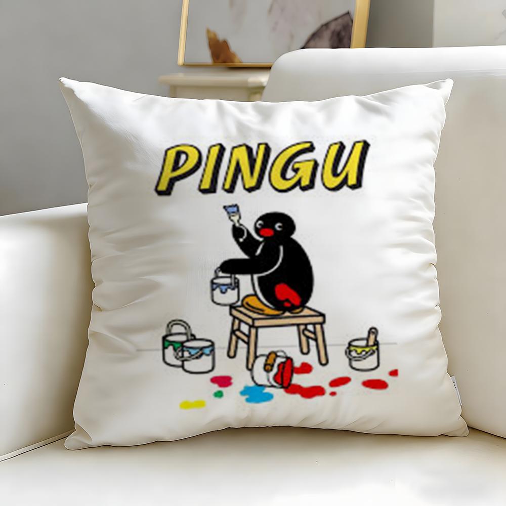 classic cartoon Pingu Cushion Cover Soft & Easy-Wash Pillow Case – Versatile for Couch, Bed, Travel and Office