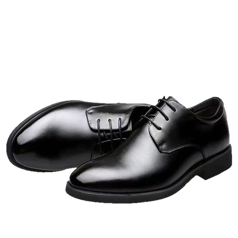 Men's Height-Increasing Breathable Leather Derby Shoes for Business, Casual, and Formal Wear