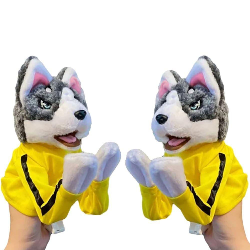 1/2Pcs Funny with Sound Boxing Dog Battle Tricky Gifts Husky Vocal Hand Puppet