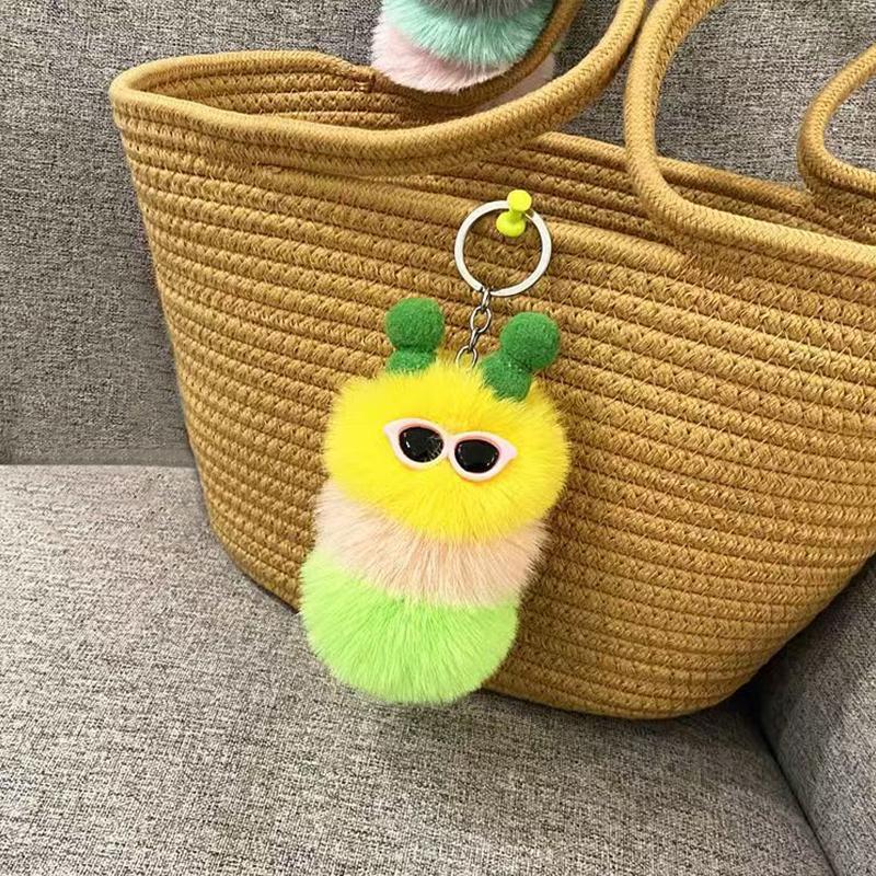 1PC Pendant Gift Car Keychain Personality Plush Doll Trendy Flu Plush Fun Cute Fashion Multicolored