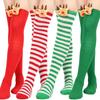Women's Christmas Over-the-Knee Reindeer Striped Party Socks