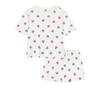Petit Bateau Short Sleeve Pajamas A0D1E Size S Off-White/Multicolor,